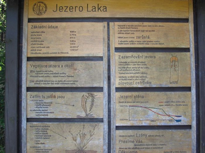 popisek o historii jezera Laka